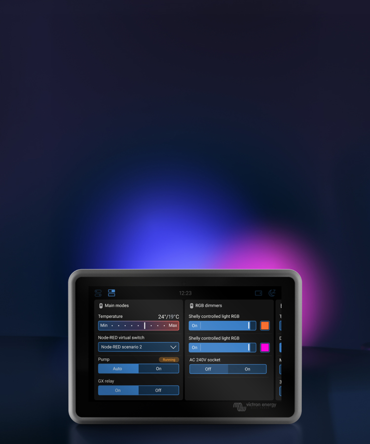 Venus OS panel przełączników